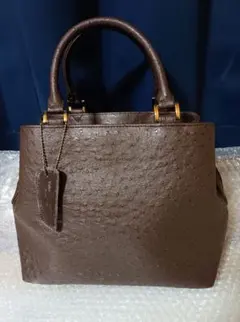 Valentino Bertini オーストリッチバッグ 未使用 ダークブラウン