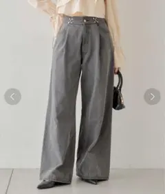 ハートプリントボックスワイドデニムパンツ　0サイズのサムネイル