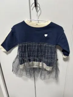 フリル付きネイビートップス 80cm