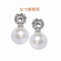 elizabeth bower パールクリスタルイヤリング　シルバー