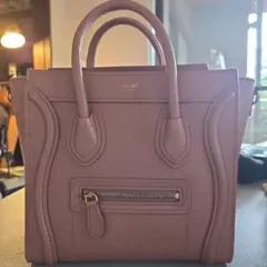 セリーヌ ラゲージ ナノショッパー レザー 2WAYハンドバッグ ピンク