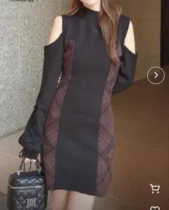 完売品新品未使用DARICHサイドチェックニットミニワンピース