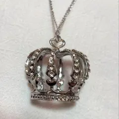 【シルバー】クラウン ネックレス ゴスロリ 量産 水曜日のアリス クリア
