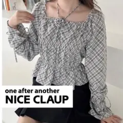one after another NICE CLAUP チェックブラウス