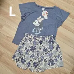 【最終値下】アモスタイル ミニーマウス プリント ルームウェア セット L