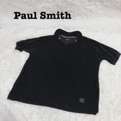ポールスミス 半袖 ポロシャツ L アーティストストライプ リッチパイル 黒