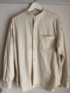 ベージュ コットン長袖シャツ Lサイズ