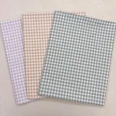 チェック柄生地3種