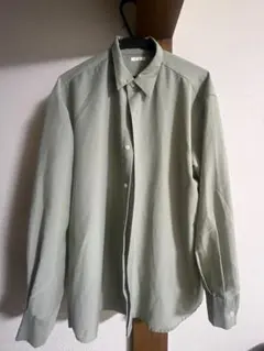 GU シアーオーバーサイズシャツ(長袖) オリーブ M