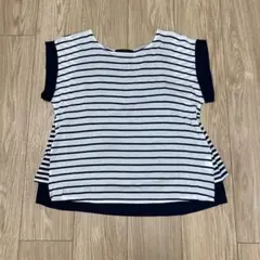 UNTITED☆シアーボーダーカットソー フレンチスリーブ Mのサムネイル