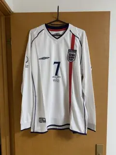 ベッカム　ユニフォーム　2002 正規品　長袖 イングランド 2002 ユニフォーム ベッカム 長袖 ユニフォーム