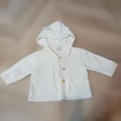 petit main フード付きカーディガン サイズフリー6ヶ月〜1歳
