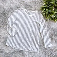 Ｍサイズ　無印良品　長袖カットソー　ボーダー　カジュアル　シンプル　インナー