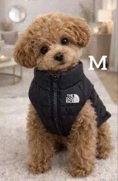 大人気　Mサイズ　犬用ジャケット 黒　小型犬　ベスト　THE DOG FACE