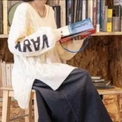 niko and...レタードニットプルオーバー アイボリー M ニコアンド