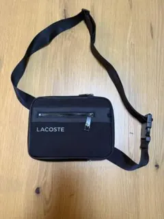 LACOSTE ブラック ショルダーバッグ
