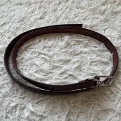 美品✨DIESEL ディーゼル　ベルト　レザー　型押し　本革　細め　ボルドー赤茶