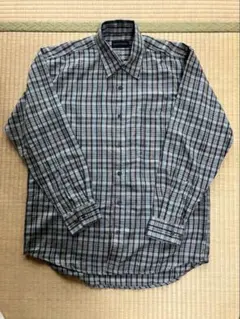 長袖シャツ グレー系チェック サイズL