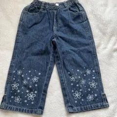 ジーンズ　ロングパンツ　花柄　女の子　デニムパンツ