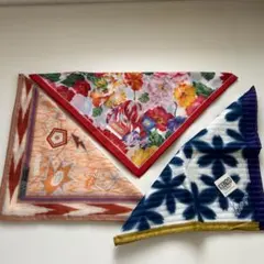 KENZO  Kansaiハンカチ 3点セット 花柄 タイダイ