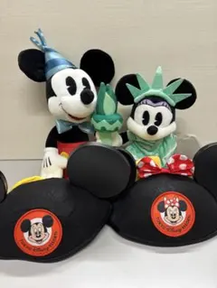 ミッキー80周年記念 ぬいぐるみ・ミニー自由の女神 ぬいぐるみ・ファンキャップ