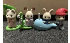 シルバニアファミリー 小さな赤ちゃんセット 4体 ハスキー うさぎ まとめ売り