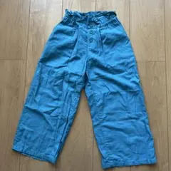 GU キッズ　120 ワイドパンツ　ターコイズブルー