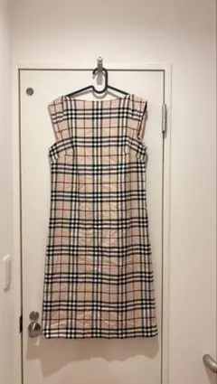 BURBERRY LONDON ノバチェックロングワンピース リネン混 - メルカリ