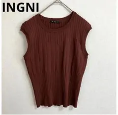 【春夏定番アイテム】 INGNI リブ ノースリーブトップス ブラウン Mサイズのサムネイル