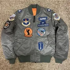 AL-586 ALPHA TYPE MA-1 パッチ付　VINTAGE GRAY