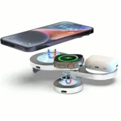 3in1 ワイヤレス充電 折り畳み apple watch充電器 15W 急速