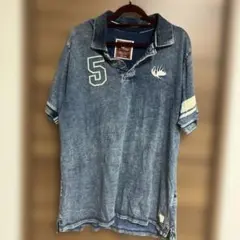 ELKEX デニム風ポロシャツ XX-LARGE