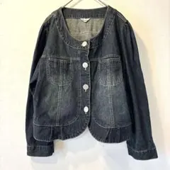 Xico デニムジャケット ノーカラー　ゆったり　薄手のサムネイル