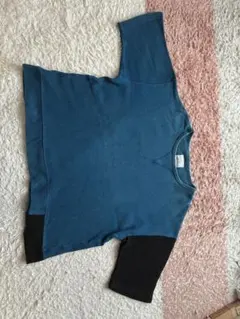 SHAREEF バイカラー 半袖ニット Tシャツ