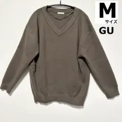 GU Vネックニット ブラウン Mサイズ