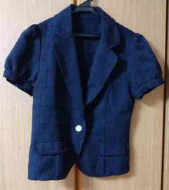 パルスコーポレーション 半袖ジャケット ネイビー紺