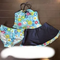 【最終値下げ！】女の子用花柄セパレート水着　110㎝