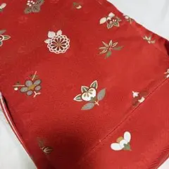 赤 花柄 小紋 着物
