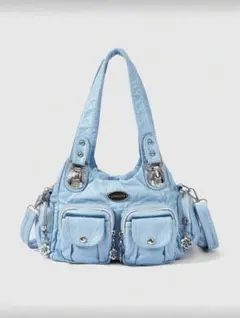 【お値下げOK‼️】 ショルダーバッグ ハンドバッグ ベビーブルー