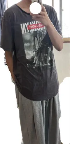 00s ニューヨークTシャツ グランジ Y2K ダル着 オーバーサイズ US古着