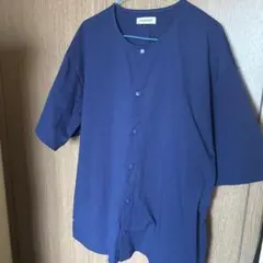 ネイビー 半袖ボタンシャツ　ファウンドグッド