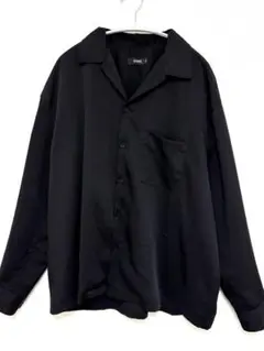 SPINNS ブラック 長袖シャツ　L 春　オープンカラーシャツ