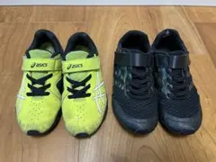 asicsムーンスターイエロー/ブラック子供スニーカー男児運動靴まとめ売りセット