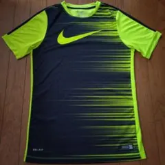 NIKE DRI-FIT 　メンズ　サッカーシャツ ブラック×ライムのサムネイル