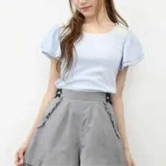 アンクルージュ　水色 フリル袖 Tシャツのサムネイル