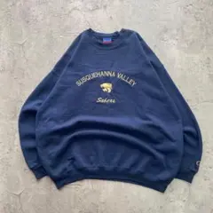 チャンピオン USA 古着 刺繍 カレッジ系 スウェット ネイビー トレーナー