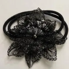 コレットマルーフ　ヘアゴム　花　黒のサムネイル