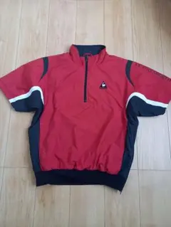 ルコックゴルフ　ハーフジップジャケット 中綿　半袖　赤サイズS