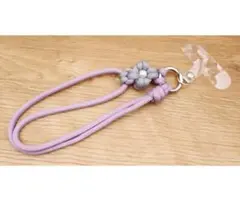 送料無料 ハンドストラップ パラコード スマホストラップ ホルダー付き 花