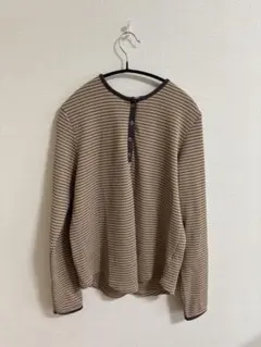 Discoatワッフルボーダー長袖Tシャツ